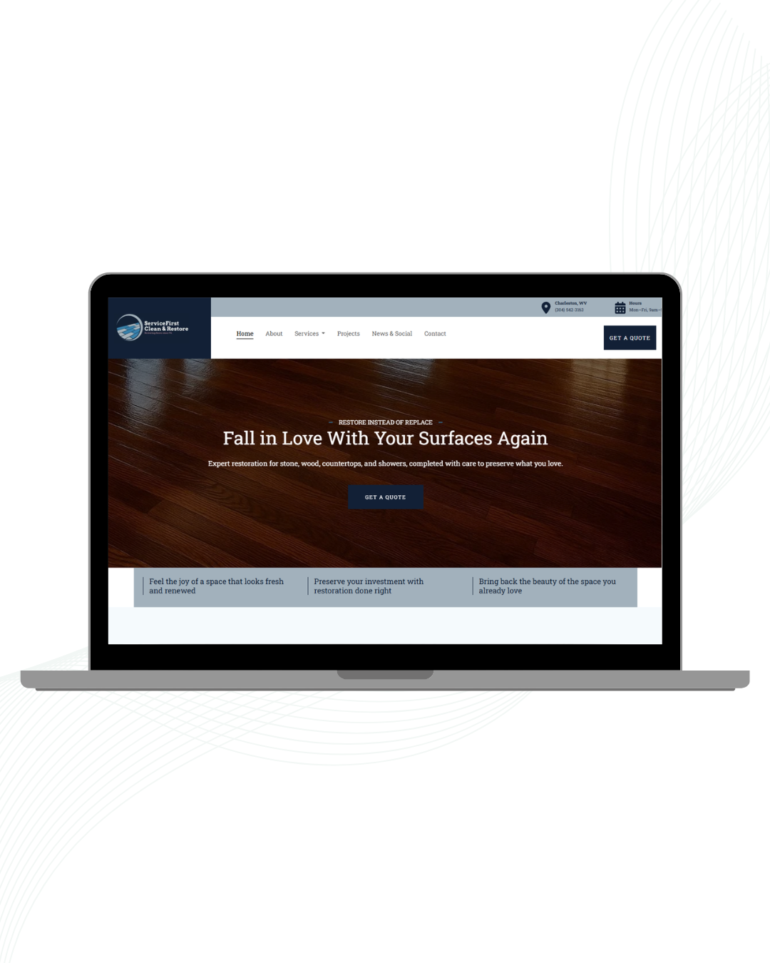 ServiceFirst Clean & Restore website screenshot